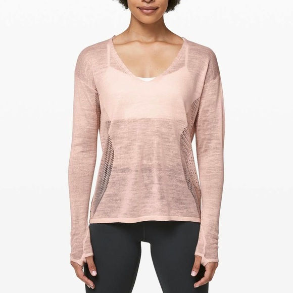 lululemon athletica Sweaters - LULULEMON Still Movement Sweater Linen Light Peach Pink Sz 10